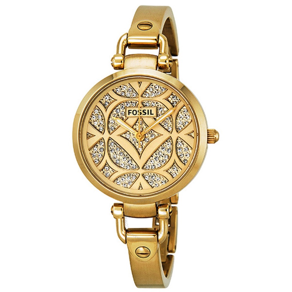 Georgia Crystal Pave Dial Gold-tone Ladies Watch. Pre-owned.